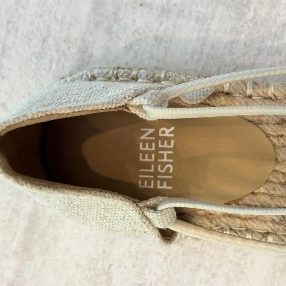 Eileen Fisher Lee d’Orsay Beige Espadrille Flats Women’s Size 7.5 New w/o‎ Tags